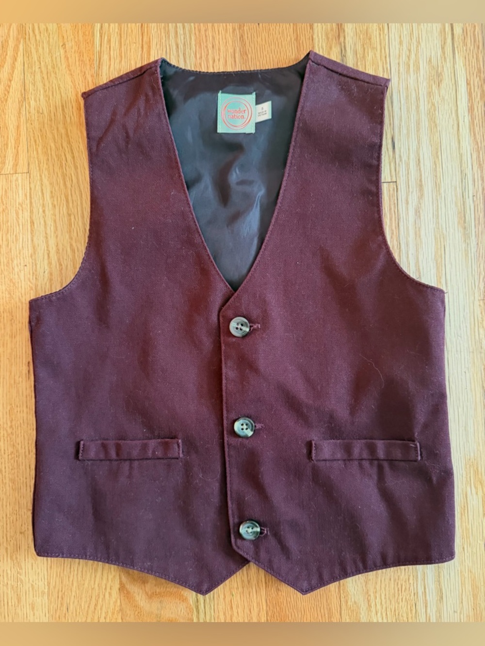 Childs Wonder Nation Burgundy Button Front Vest